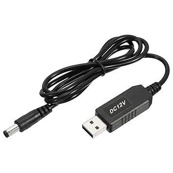 YOKIVE DC 5V to DC 12V USB Step Up Voltage Converter, Power Cable with DC Jack 5.5mm x 2.5mm, Great for Routers ,Camera, Car Driving Recorder (Black, 6W 2A)