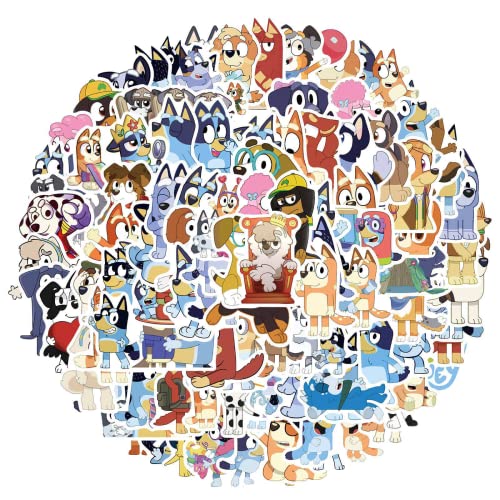 100 Cartoon Stickers Colorful Aesthetic Vsco Vinyl/Pvc Waterproof Decals For Water Bottle, Hydroflask, Guitar, Luggage, Phone, Case, Laptop, Skateboard, Gift For Kids, Teens, Boys And Girls (Blue 100) #TOP7