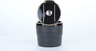 Generic Adjustable Smokeless Car Ashtray with Lid Smell Proof with LED Light with All,ceramic Interior , Cup holder size , Detachable and Portable, Volkswagen , Black and Silver