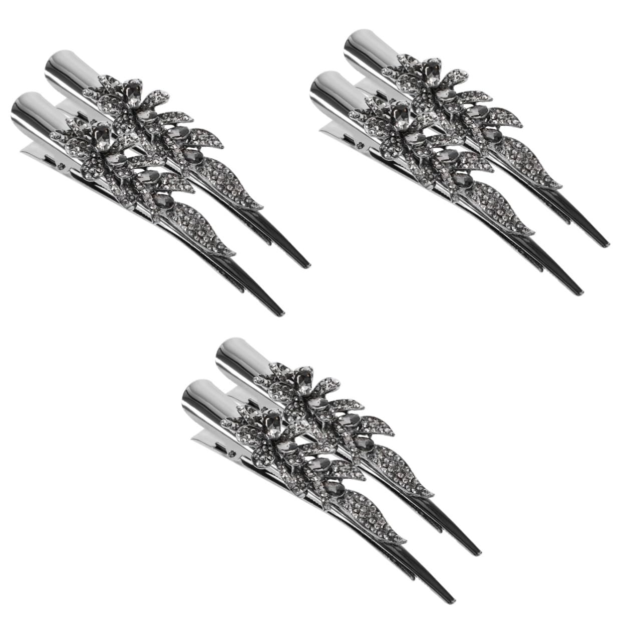 FOMIYES 6 Piezas Clip De Cuerno De Cristal Pinzas De Cabello Pinzas Para El Cabello Para Peinar Decorativas Para El o De Las Mujeres o Brillante Decorar Metal Pedrería