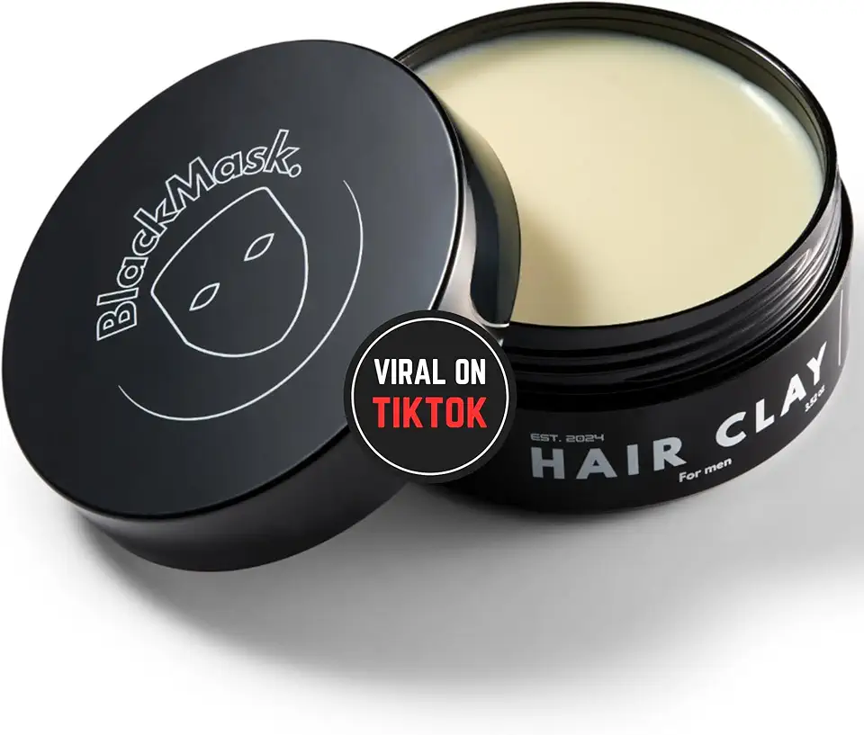 BlackMask Argila de cabelo masculina (100 ml) acabamento fosco com fixação forte, argila para pentear, adiciona textura e volume