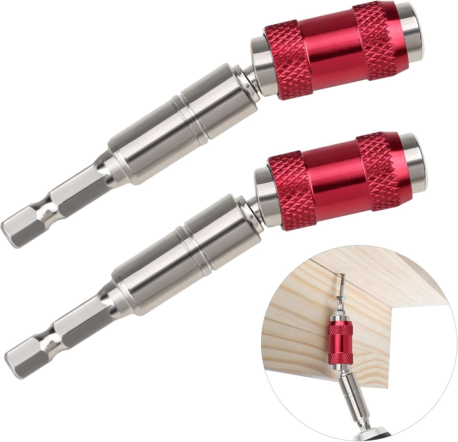 2Pcs Pivoting Bit Holder, Dannisly Pivot Drill Bit Holder