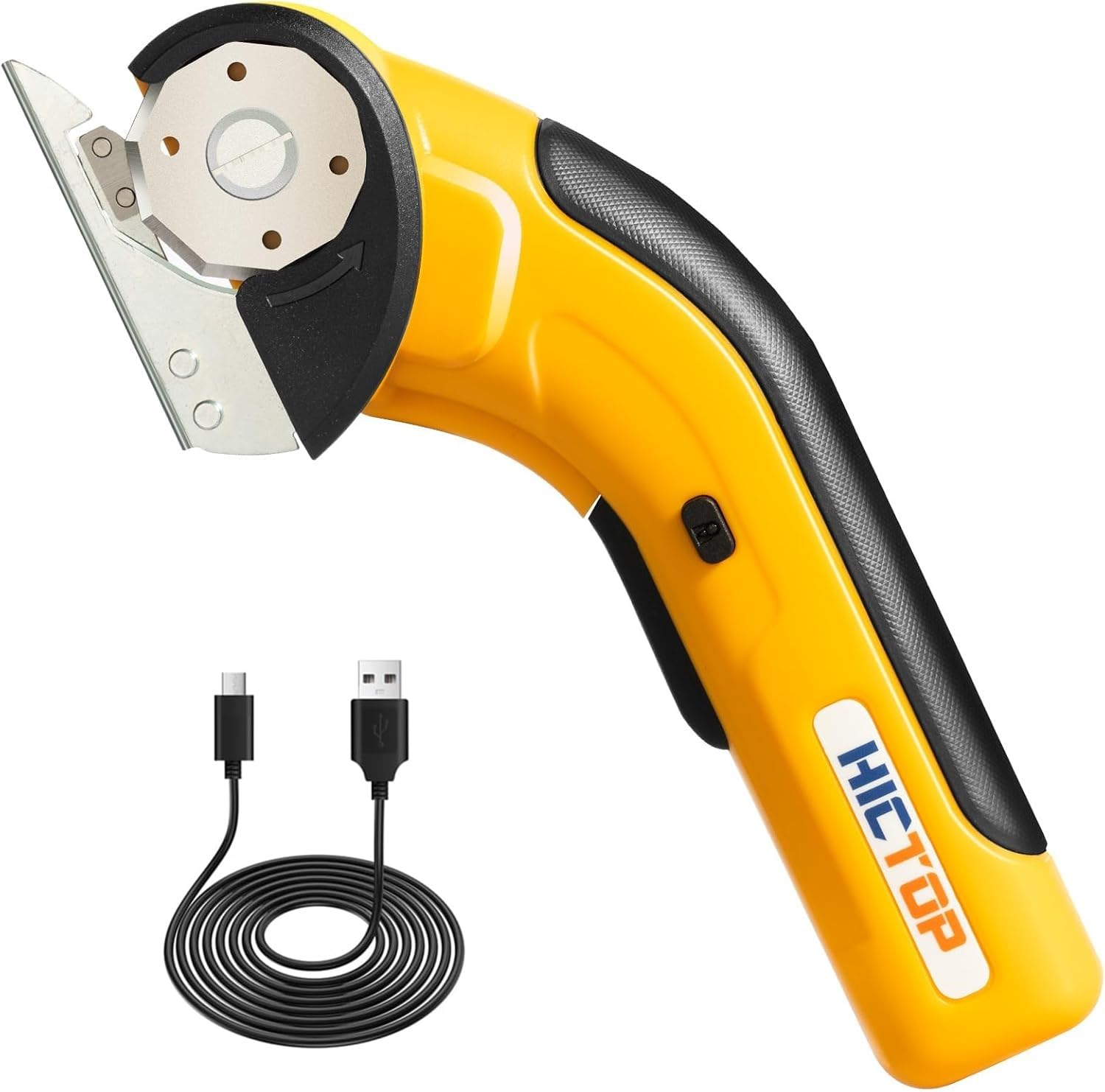 HICTOP Electric Scissors Cordless Cardboard Box Cutter Heavy Duty with Safety Lock 4.2V Rechargeable Electric Scissors for Cardboard, Carpet, Leather,