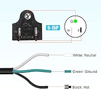 Vista 5 de PATIKIL Cable de alimentación de repuesto, 9 pies 14 AWG, cable de cable de 3 clavijas 5-15P para electrodomésticos de aire acondicionado