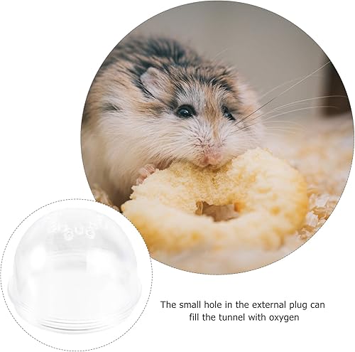 Miniatura 2 de POPETPOP 3 piezas de animales pequeños jaula de hámster cubierta de agujero con jaula ventilada agujeros externos tubo tapón extremo interfaz