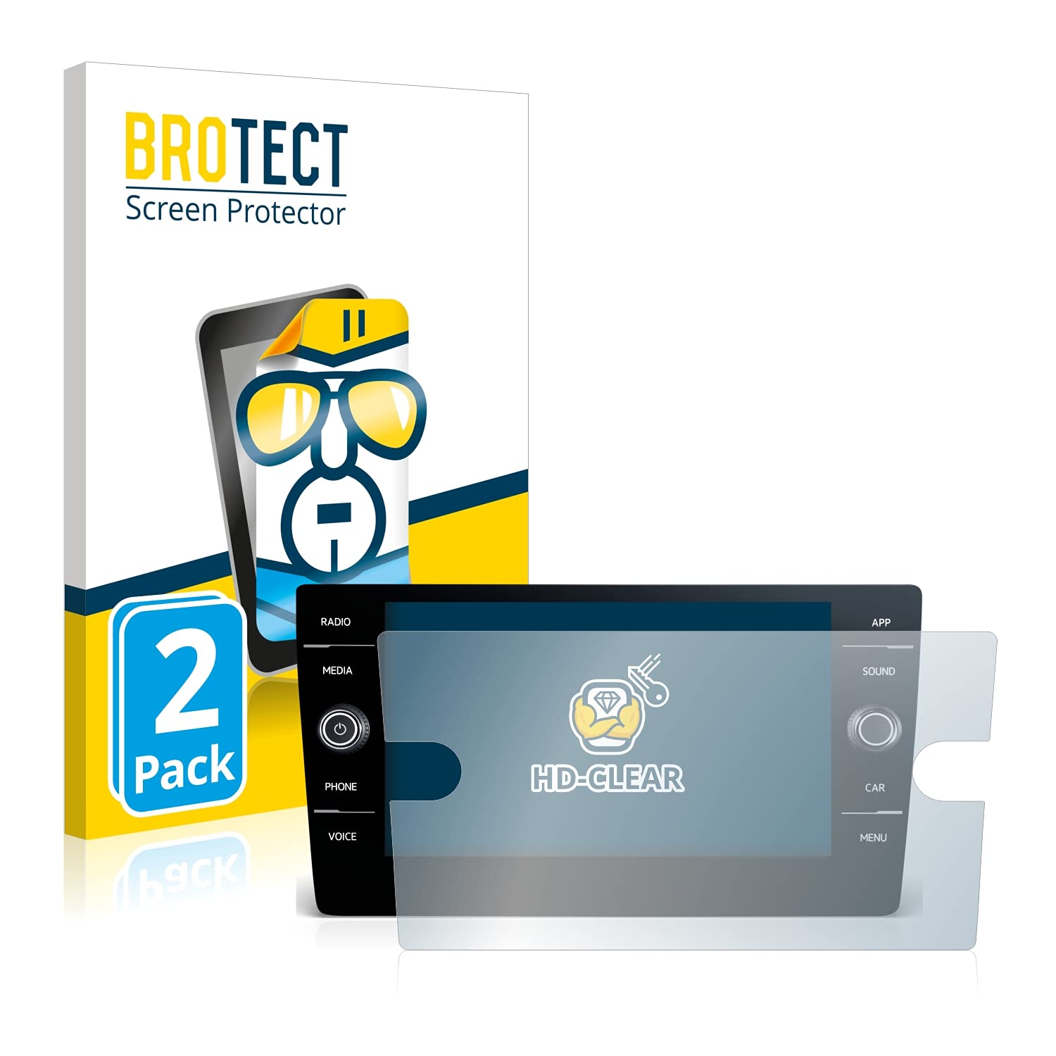 brotect Screen Protector compatible with Volkswagen Tiguan R-Line TDI 2020 Discover Media 8" 2020 (2 Pack) - HD-Clear Protection Film