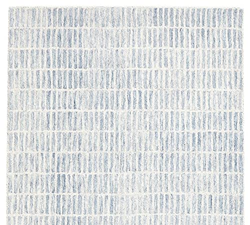 Pottery Barn 5x8 8x10 9X12 Capitola Blue Handtufted Wool Rug Hand Tufted Woolen Area Rug (8'X10')