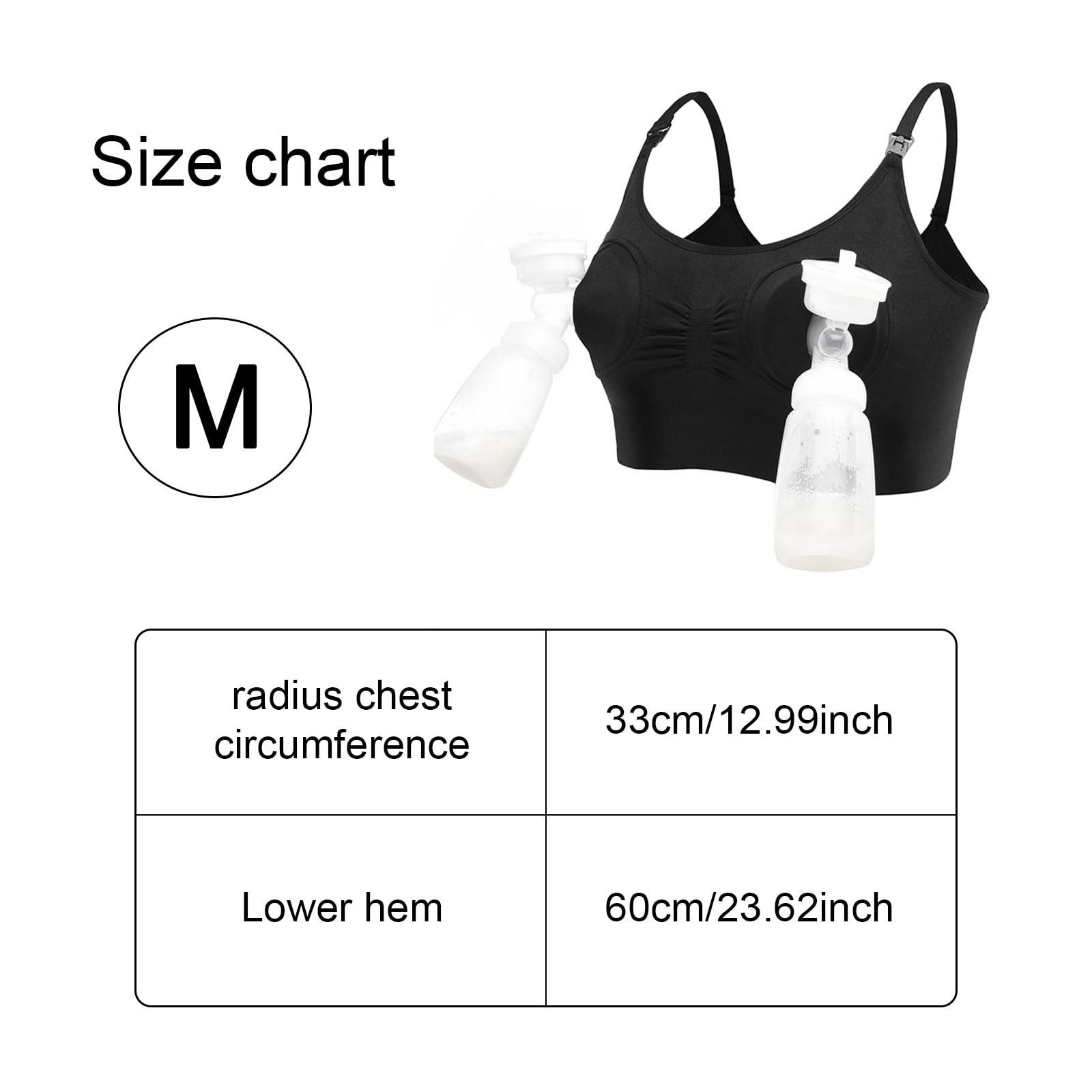 GWAWG Soutien-Gorge Allaitement sans Mains -Lait Main Libre avec Imprimé Léopard/Noir, sans Armatures (Tailles M-XXL)
