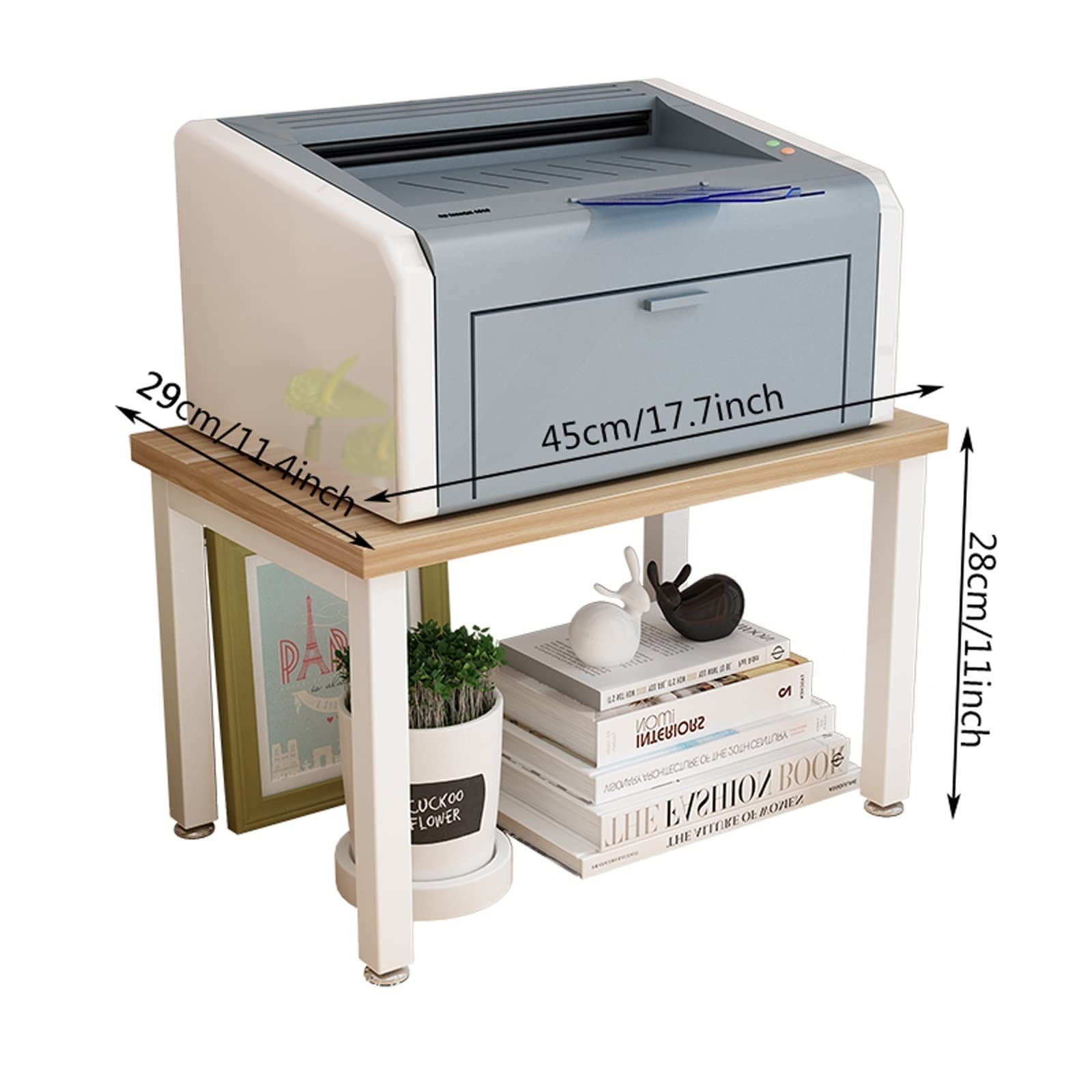 Stand di Stampa per Ufficio Stampante Scrivania Stand con Storage Kitchen Shelf Desk Office Home Desktop Desktop Desk 2 Layer Fax Rack Home Office Archiviazione e archiviazione Staffa Scanner Fax