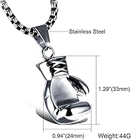 Vista 19 de Hamoery Collar con colgante de cadena de guante de boxeo de acero inoxidable punk para hombres y mujeres