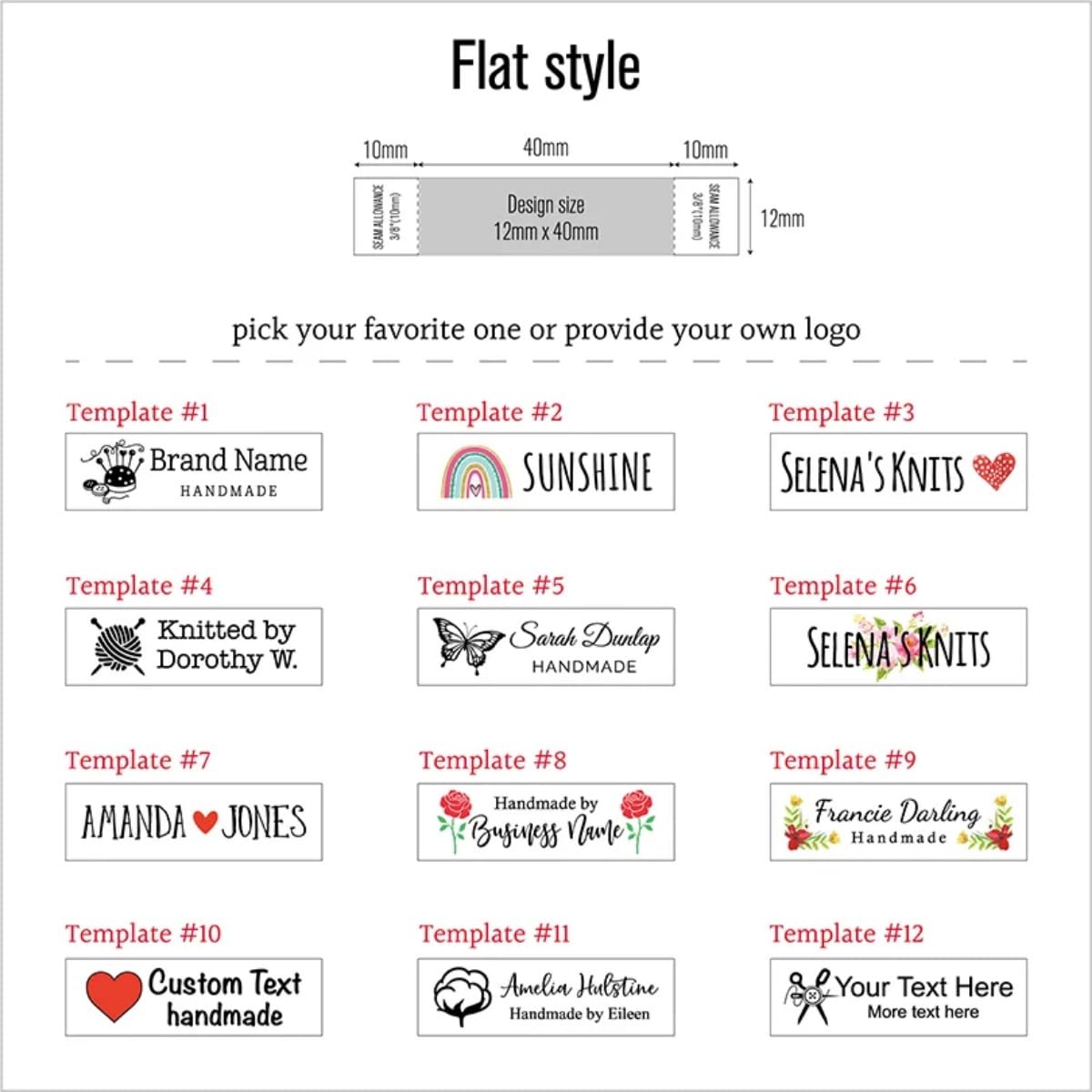 Etichette in cotone twill personalizzate, etichette personalizzate per abbigliamento, etichetta da cucire personalizzata, articolo fatto a mano, etichetta di abbigliamento personalizzata (200 pezzi)