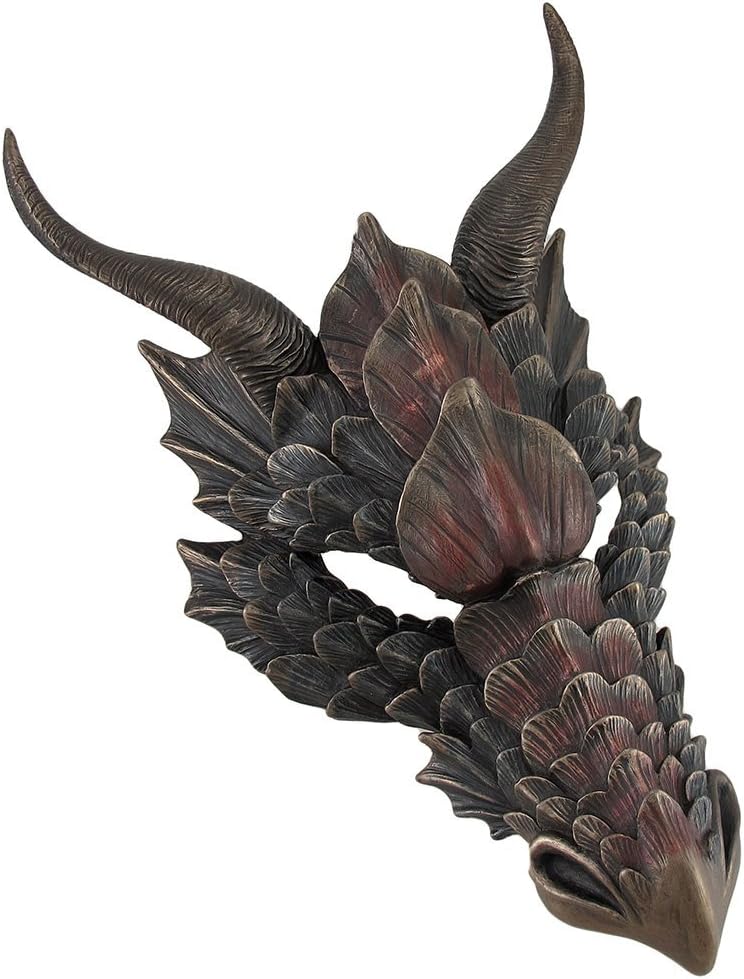 Dragon Head Wall Mask Medieval Decor Bronze Finish