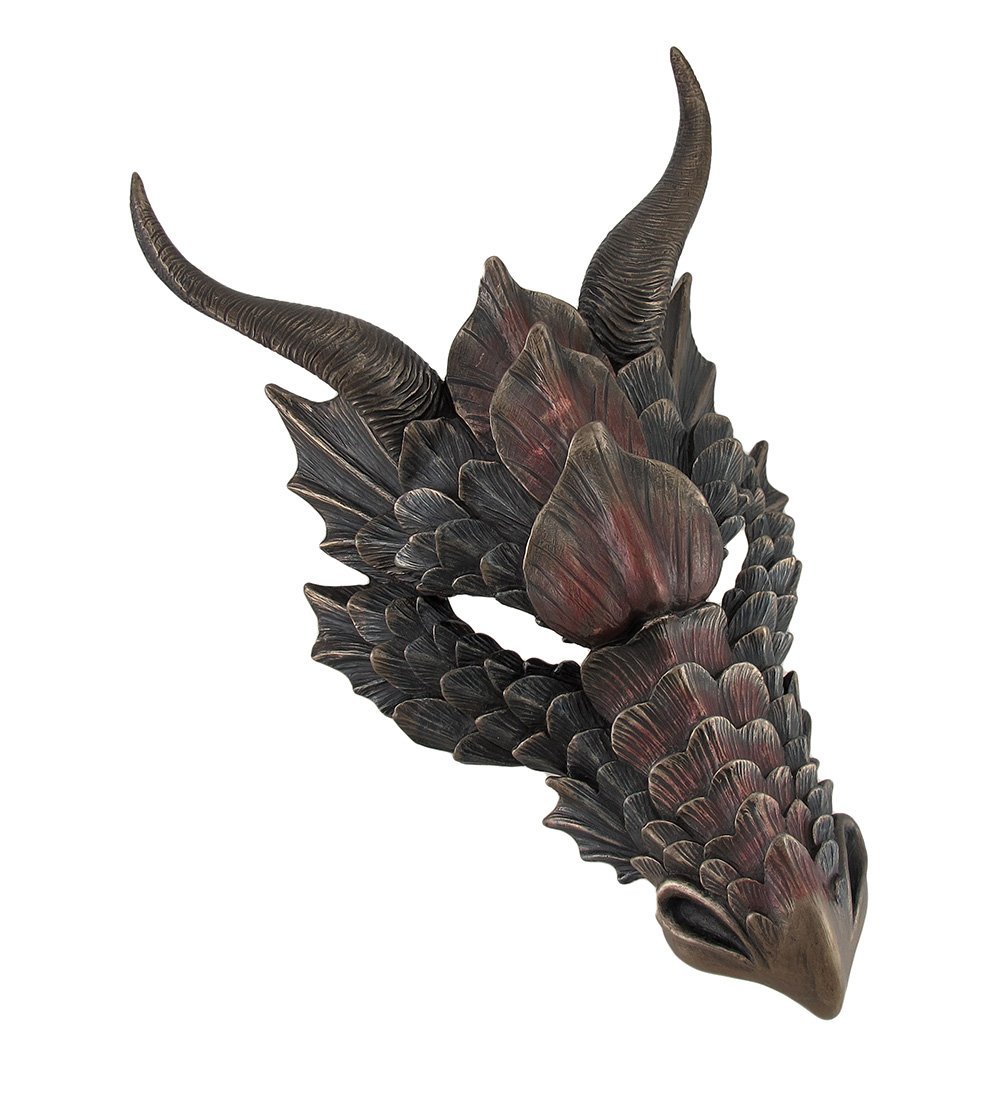 Tête de dragon en bronze pour mur et décoration médiévale gothique