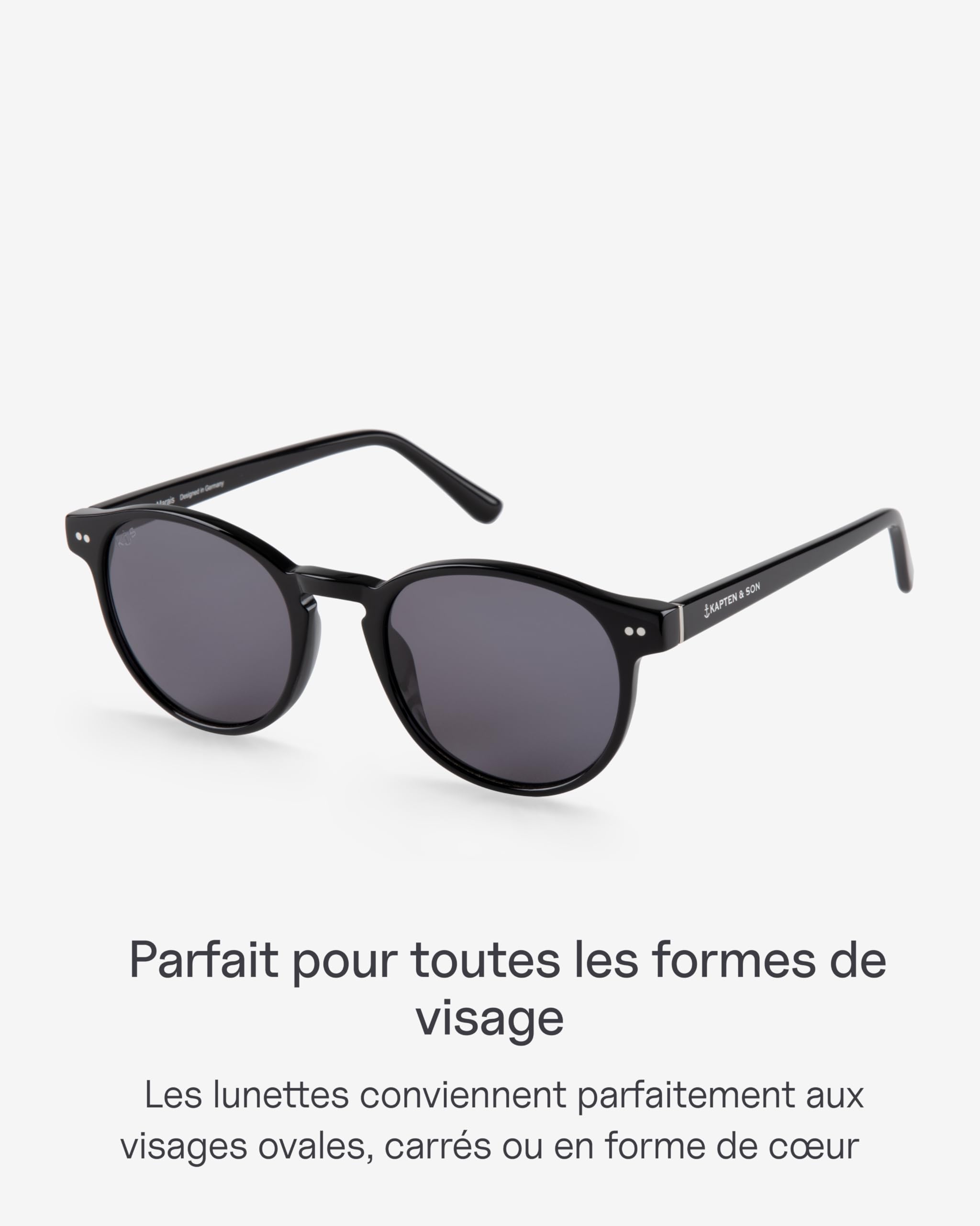 Kapten & Son Lunettes de soleil Marais | Unisexe | Lunettes de soleil élégantes avec monture esthétique en acétate de haute qualité | Protection fiable contre le soleil et les UV | Largeur de la