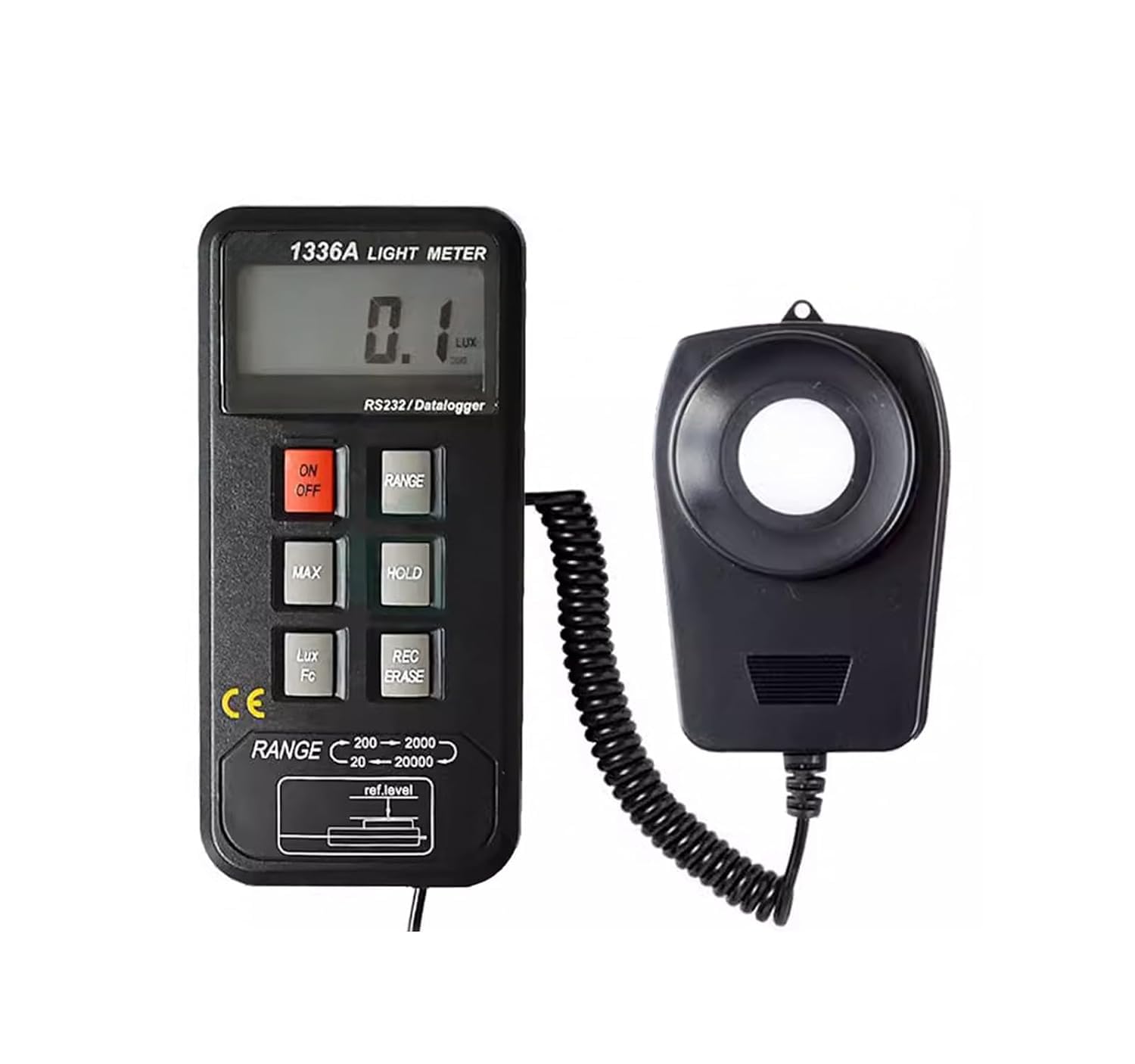TES-1336A Light Meter TES1336A Digital Lux Meter Datalogging Light Meter Measuring Range 20/200/2000/20000 Lux, 20/200/2000/20000 Fc-image-29