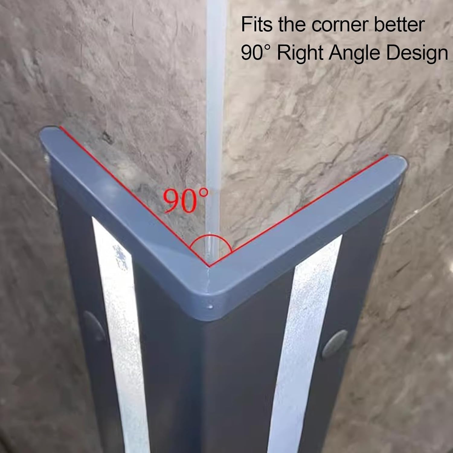 ELzEy Poste de goma de 1 cm de grosor para almacén, protector reflectante de esquina de garaje (color: gris, tamaño: 15 piezas)