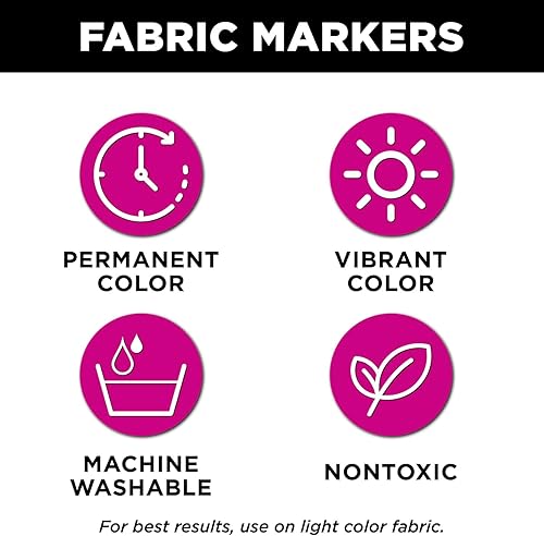 Miniatura 2 de Tulip Paquete variado de 5 marcadores permanentes de tela no tóxicos, punta de cepillo, punta de bala, punta de cincel, punta extrafina, seguros