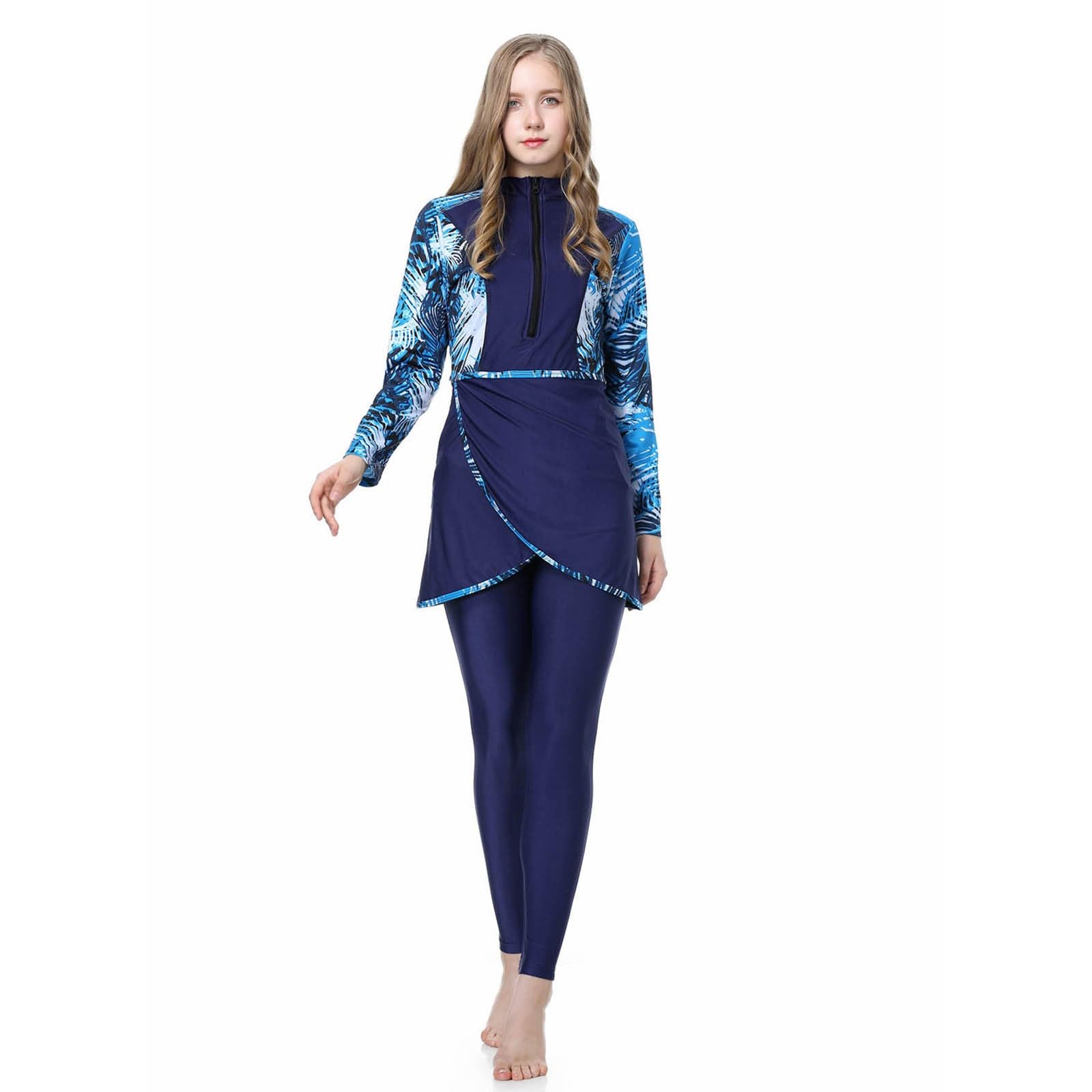 Burkini Damen: Muslimische Badeanzug Sonnenschutz Push Up Große Größe Badeanzüge Schwimmanzug Shape Bauchweg Swimwear Swim Suit Slim Fit Bademode Badebekleidung