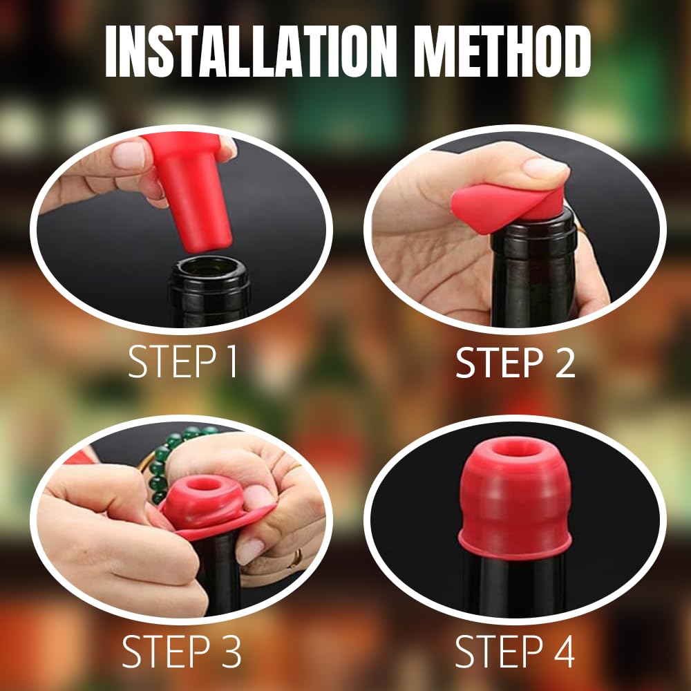 Reusable Sparkling Wine Bottle Stopper,2025 Upgraded Wine Stoppers for Wine Bottles,Silicone Wine Seal Stopper,Double Sealed Wine Bottle Cover Caps Cork for Beer Champagn (Mix Color/8PCS)