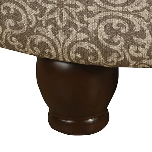 Homepop Home Decor | Upholstered Round Storage Ottoman | Ottoman With Storage For Living Room & Bedroom, Brown Medallion #TOP6
