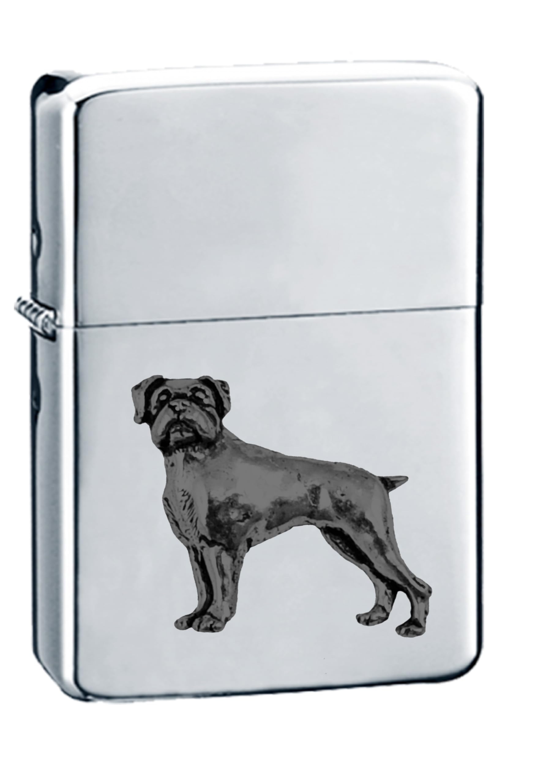 Briquet Rechargeable Motif Chien Boxer avec Finition Soignée en Étain