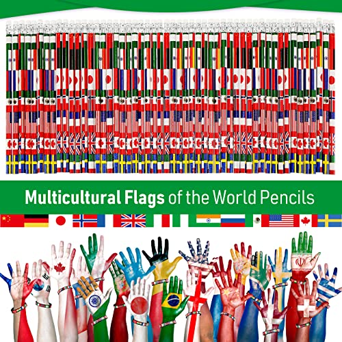 Ctosree Lápices con Banderas del Mundo y Pulseras 30 Piezas miniatura 6