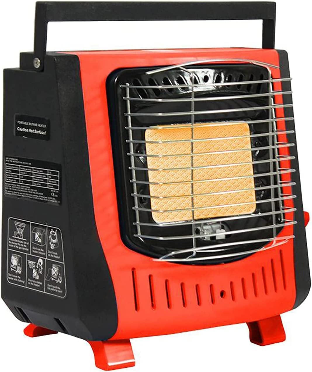 Kerosene Heater, Portable Camping Gas Heater, Free Standing Outdoor Heating Stove with Multiple Protection Devices and Handle, for Camping, Hiking