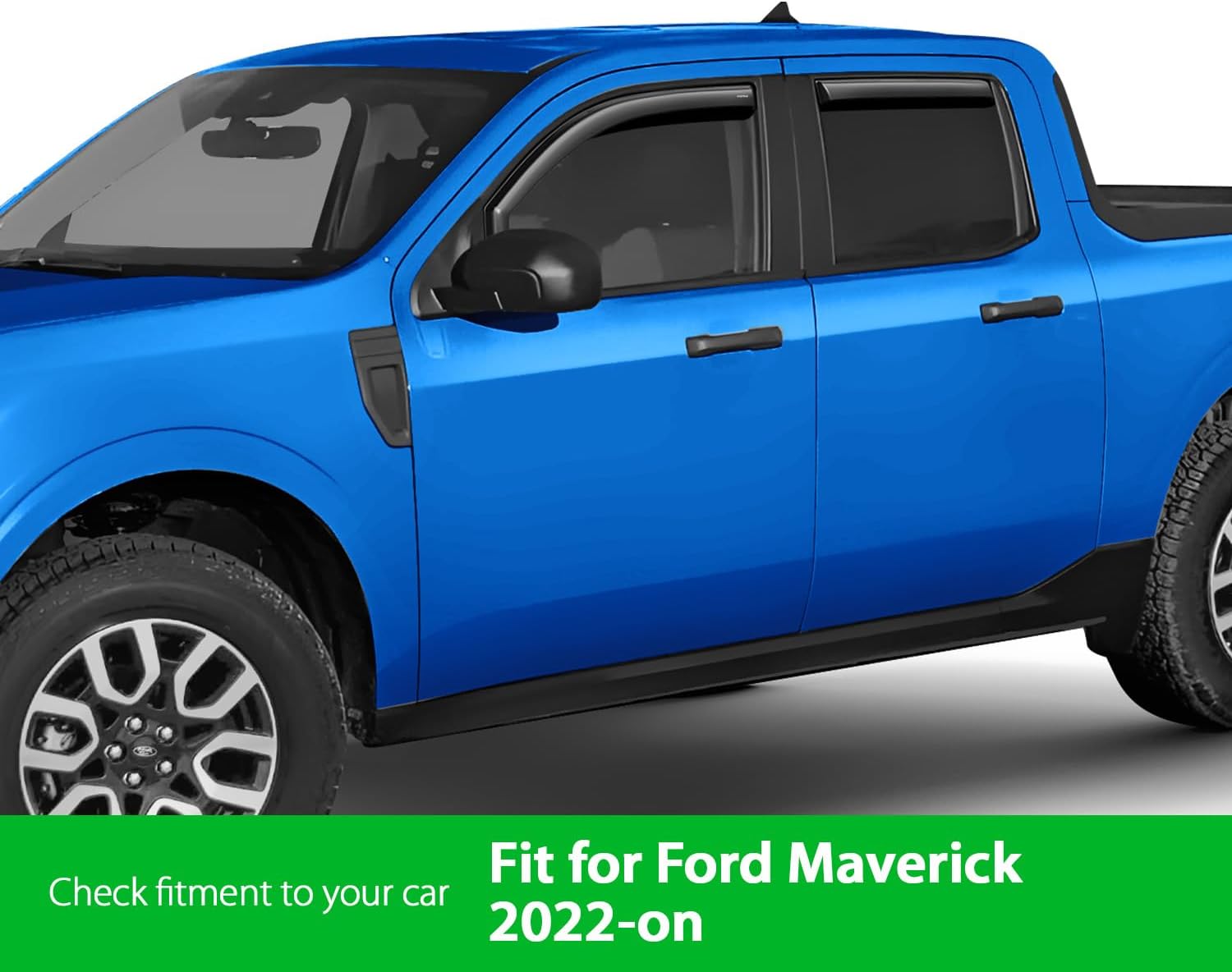 Goodyear Shatterproof in-Channel Window Deflectors for Ford Maverick 2022-2026, Rain Guards, Window Visors for Cars, Vent Deflector, Car Accessories, 4 pcs - GY007982