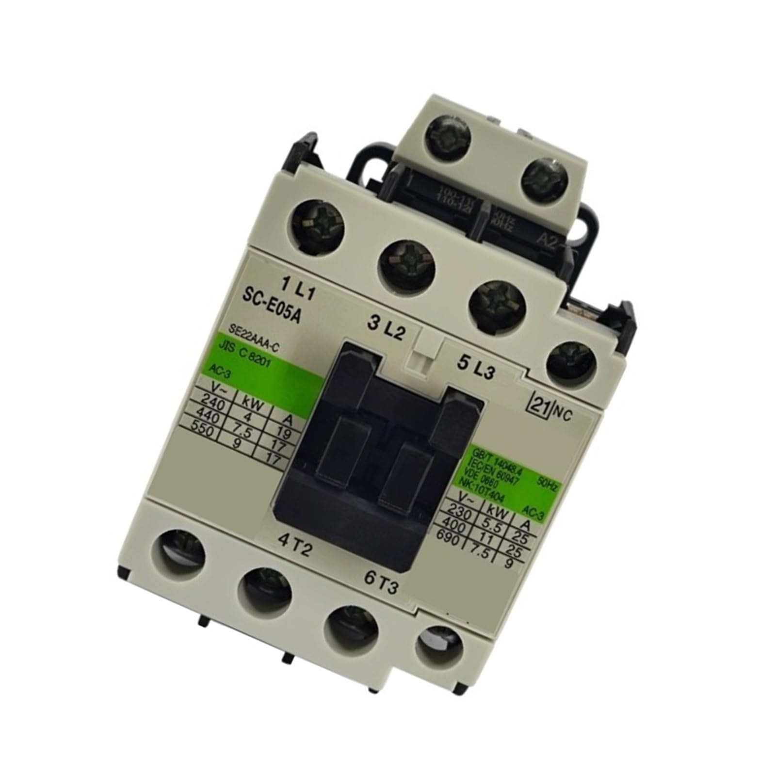 Contactor SC-E05A/G DC24V DC 1NO para control y protección de motores industriales