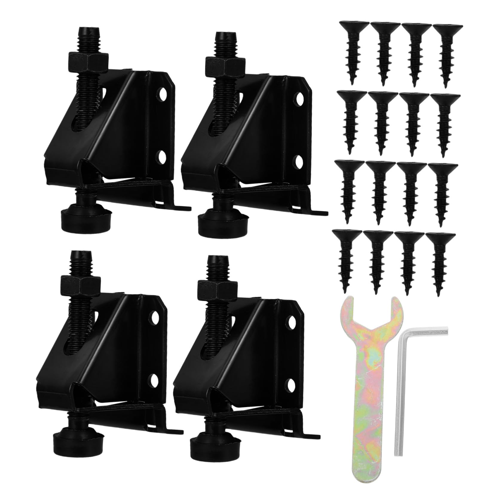 Niveladoras para muebles de plástico de hierro negro Veemoon con altura ajustable de mesa