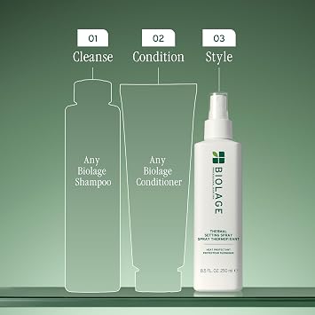 Biolage Thermal Setting Spray - Strengthens Hair, Guards Against Heat Styling, Hair Spray, Vegan, Paraben-Free, 8.5 Fl Oz