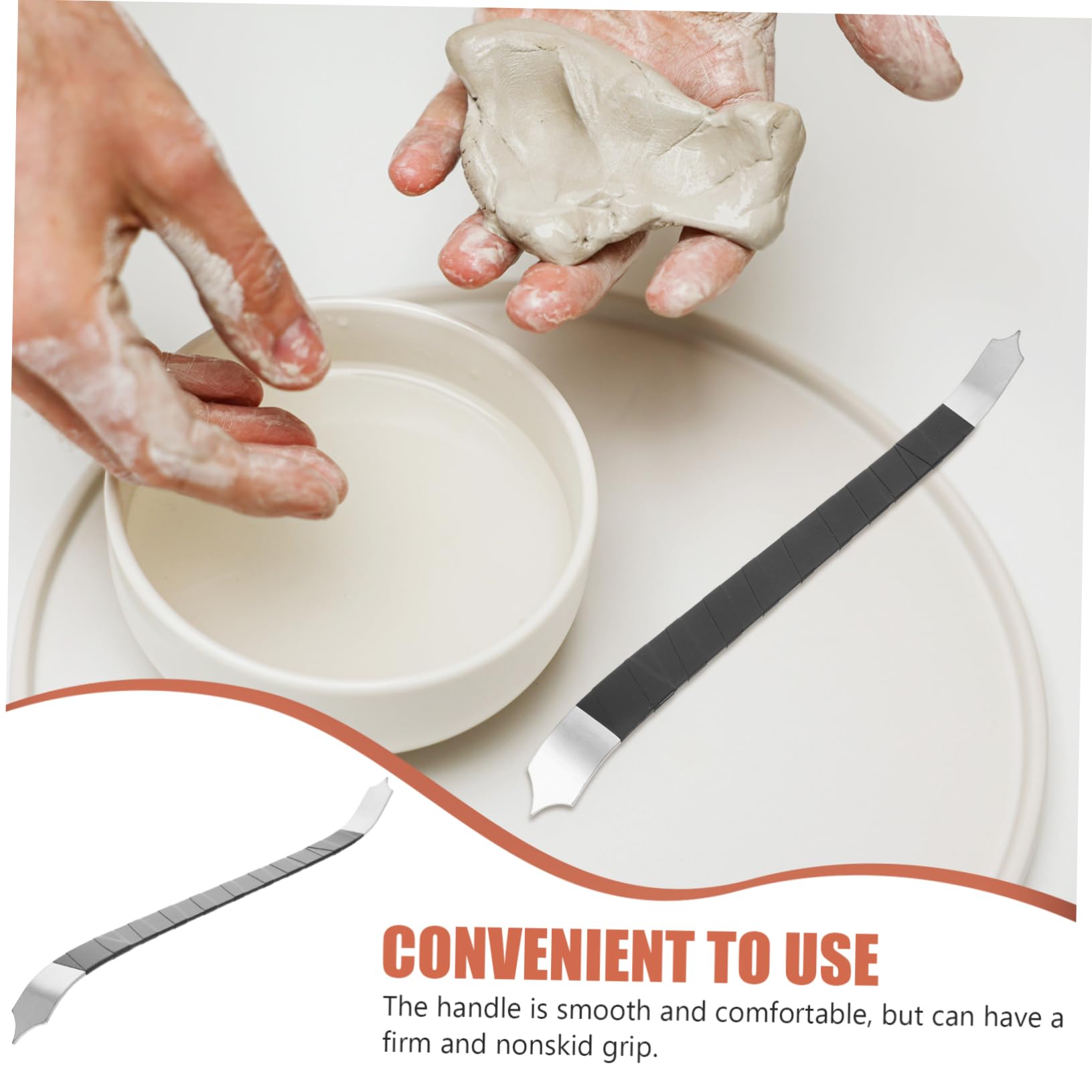Artibetter 5 Pezzi Strumento per Argilla Utensile per Scultura Ceramica Design Ergonomico Sicuro e Resistente Adatto per Decorazioni Argilla