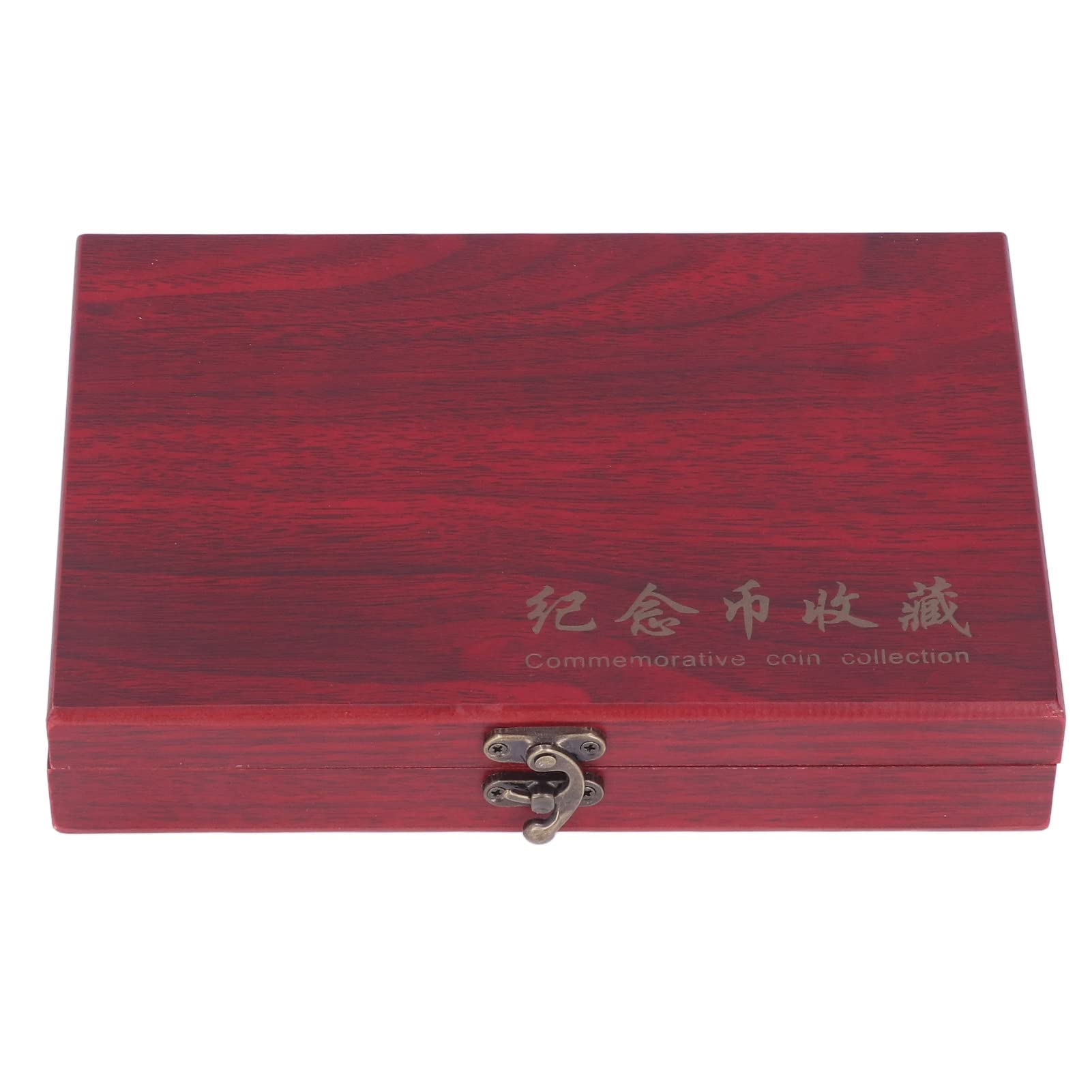Portamonedas, Caja de almacenamiento de monedas de madera vintage de almacenamiento de 50 piezas con estuche protector transparente para regalo de colección de monedas
