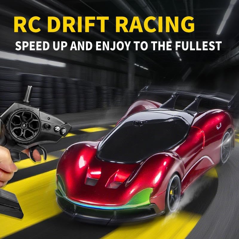 Image of Samtop Remote Controlled Car Drift, 1:20 15 km /h RC Drift Car, 4WD RC Car with LED Lights, Two Batteries, for Children and Adults from 4, 5, 6, 7, 8 + Years