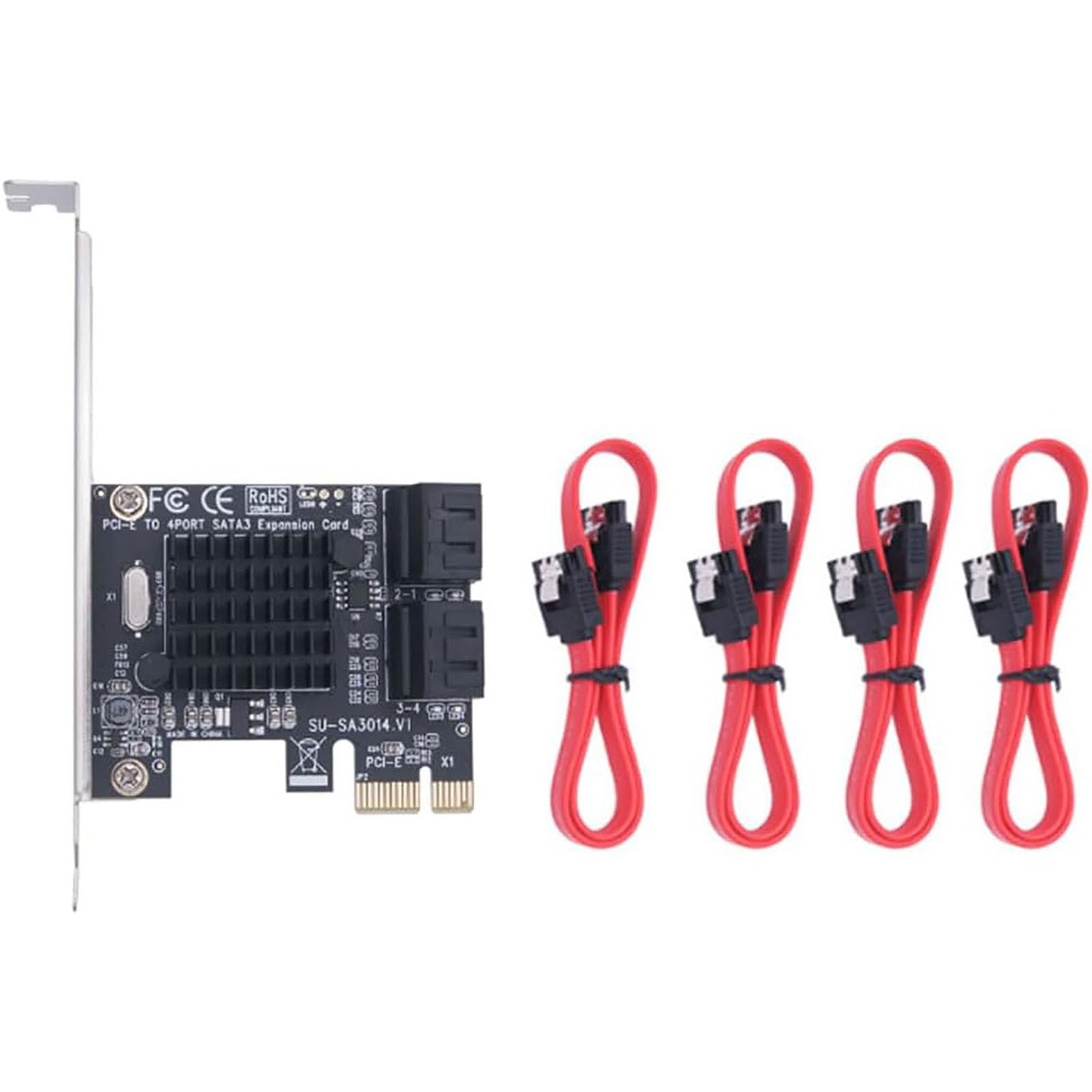 Tarjeta PCIe SATA III MCA611 de 4 puertos para PC de escritorio y servidores NAS domésticos