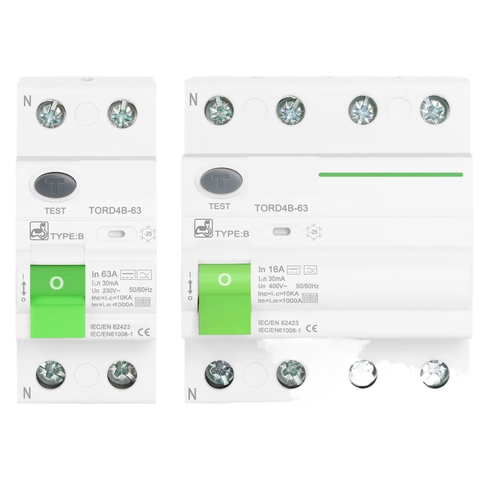 RCD Włącznik ochronny FI typ B Wyłącznik różnicowoprądowy Evse 2P 4P AC 40a 63a 30ma 100ma 300ma 100ma 10KA szyna DIN 230V (2P, 40A)