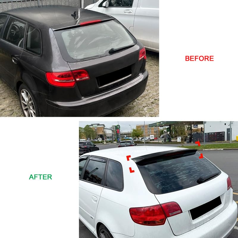 AutoStyle - Spoiler da tetto compatibile con Audi A3 (8P) Sportback 2004-2012 (ABS nero lucido)