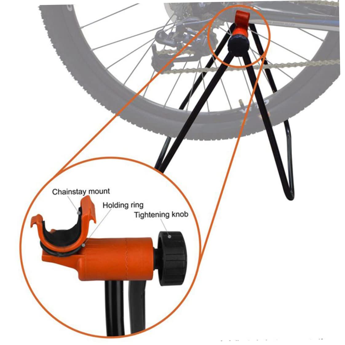 Support de vélo pour l'entretien Support de réparation vélo Pliable Plancher en Aluminium réparation Portable réglable en Hauteur pour Une Utilisation intérieure et extérieure
