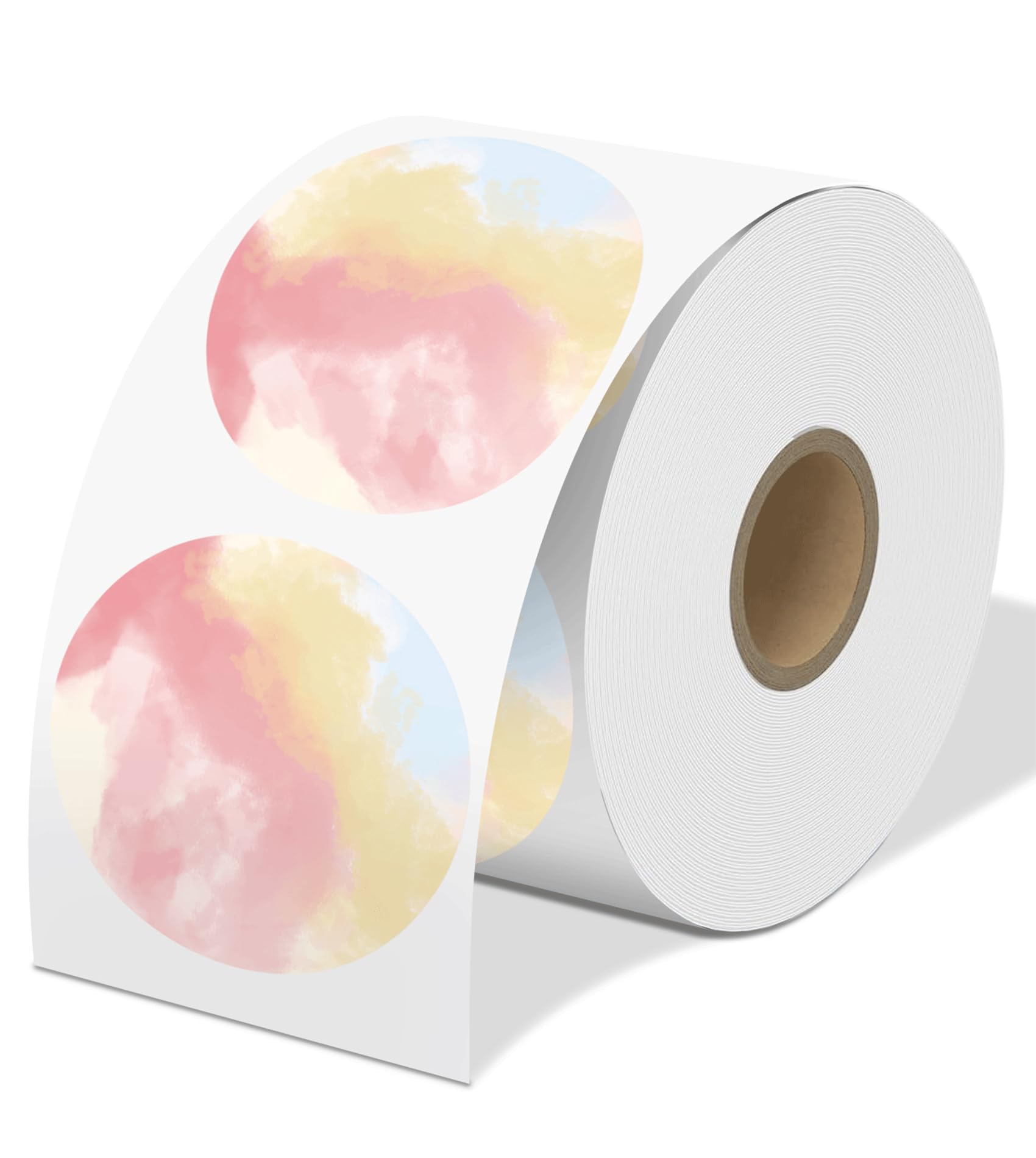 3 Inch Round Thermal Labels, Color Thermal Sticker Label for Logo Design, Name/Price Tag, Thanks Card, QR Code, Compatible with MUNBYN, Phomemo,