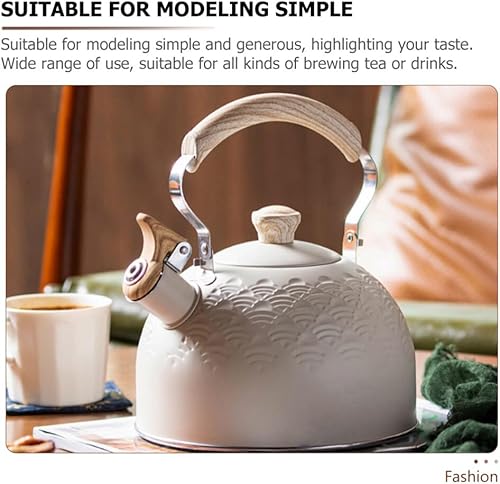 Miniatura 5 de Luxshiny Hervidor de té silbante, hervidor de té de 2.5 L para estufa, teteras de acero inoxidable, hervidor de cocina hervidor de hervir con mango