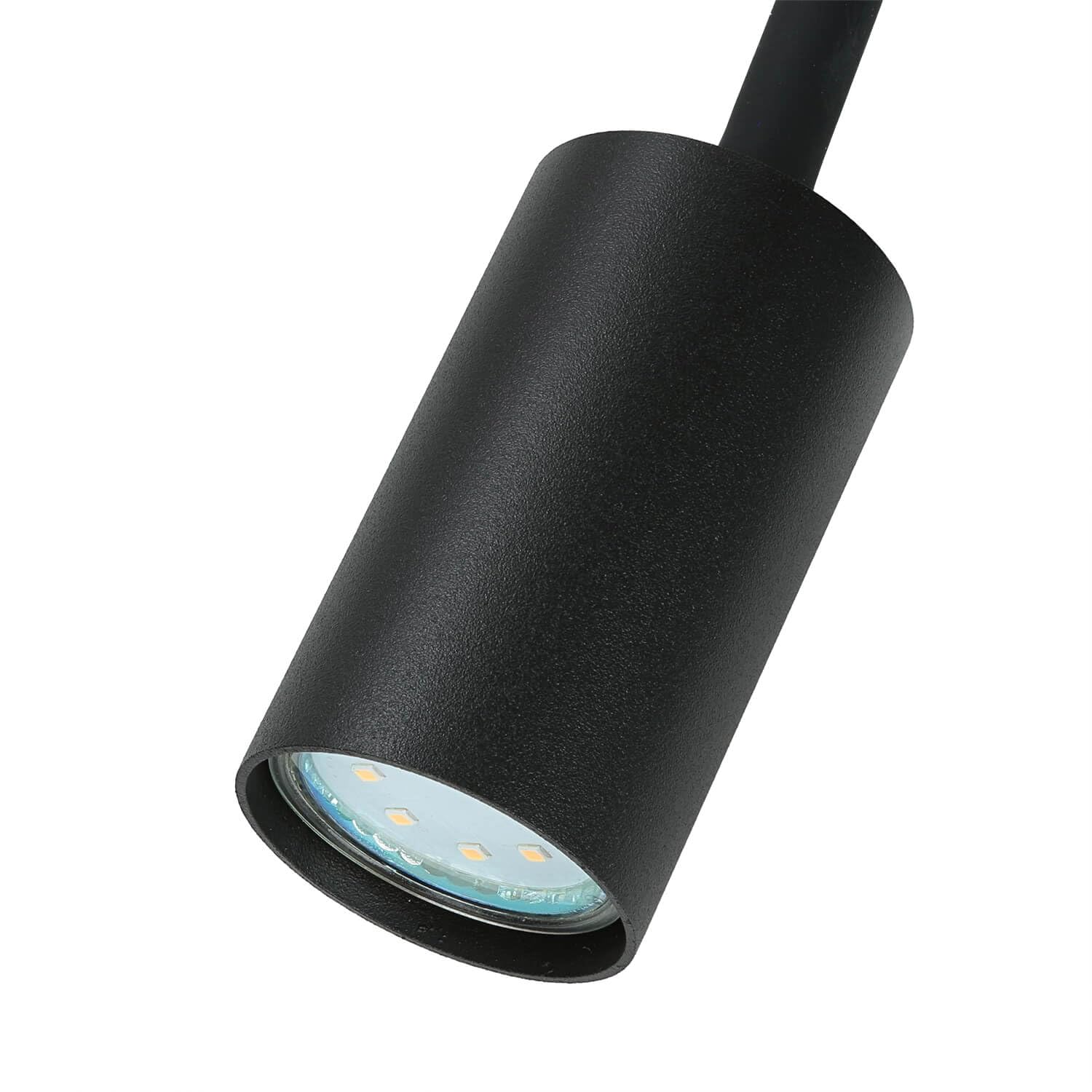 Licht-Erlebnisse Stehleuchte EYE Metall Schwarz Spot schwenkbar Flexarm H:114-153cm minimalistisch Kabelschalter GU10 für Wohnzimmer Schlafzimmer Leselampe Stehlampe