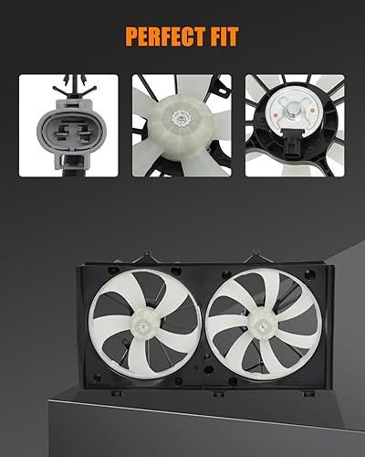 Miniatura 5 de Ventilador de refrigeración eléctrico automotriz 2007-2011 para Camry 2.4L AZHZ 328270 lado del pasajero/LH RH Ventilador delgado universal Push