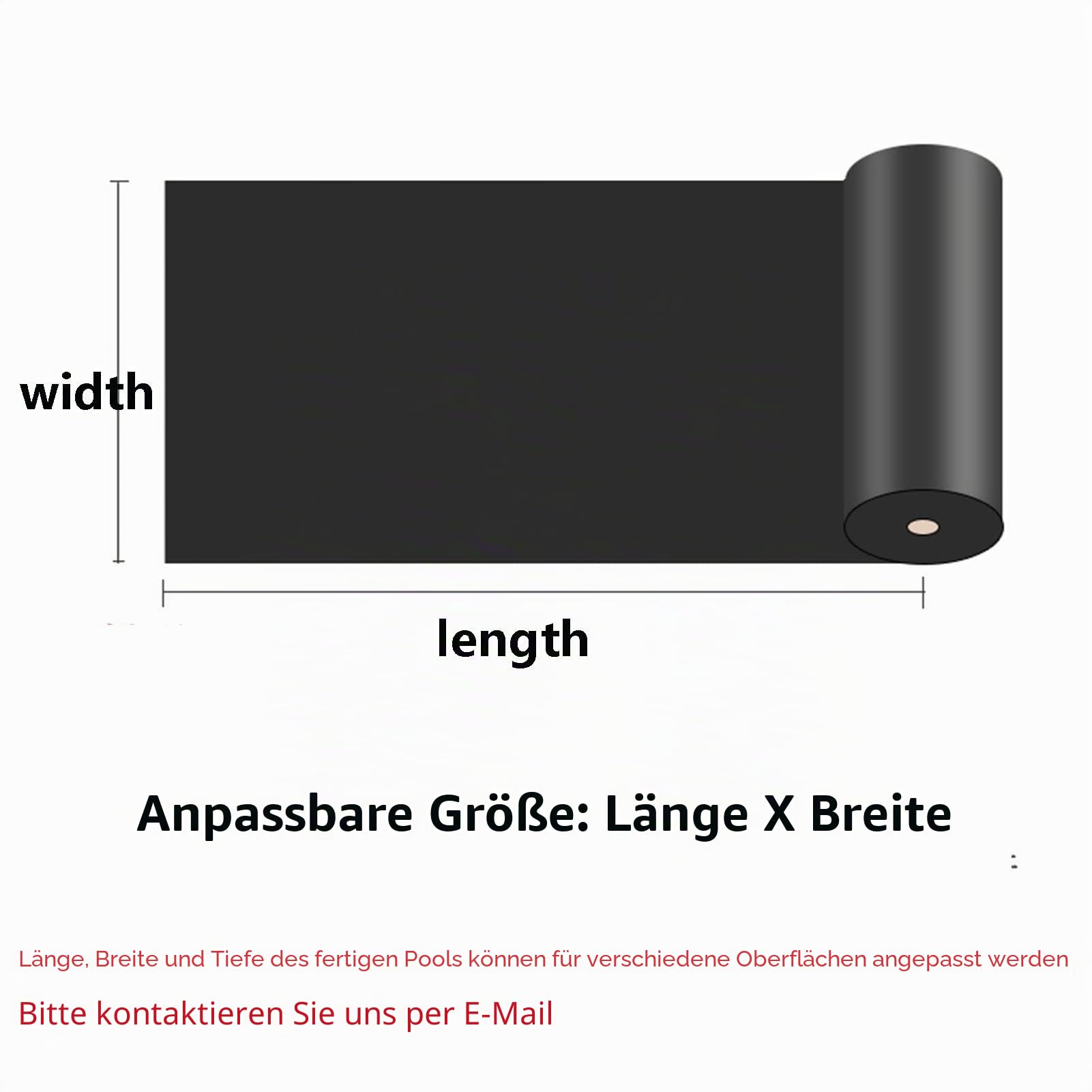 Verstärkte 35S Polyethylen-Teichfolie, 6 x 8 m, schwarz, UV-beständig, für Koiteiche, Gartenpools und Bewässerung, einfache Installation, langlebige und zuverlässige Lösung