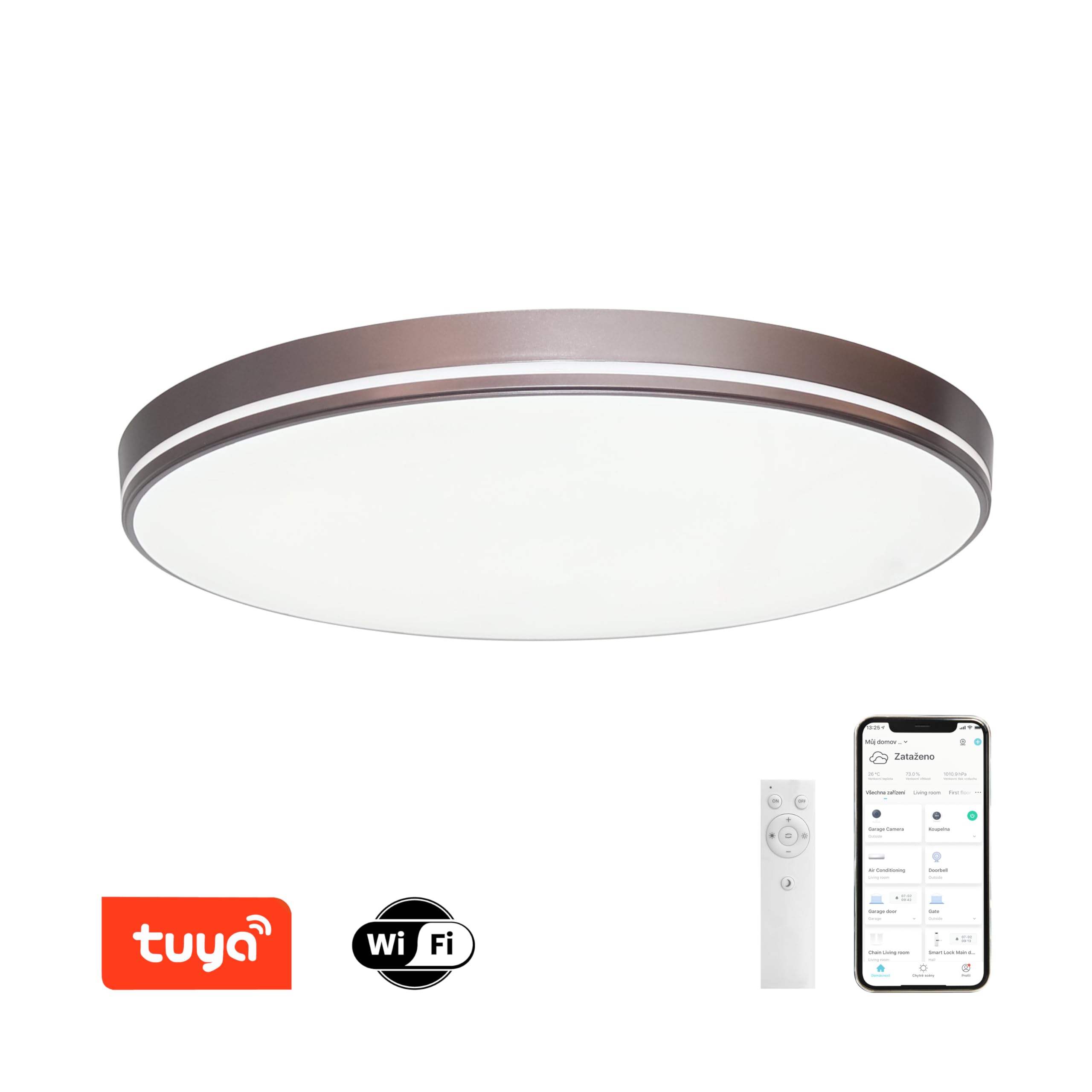 Immax NEO LITE AREAS Smart stropní svítidlo 40 cm, 24 W coffee Tuya WiFi, DO s funkcí BEACON
