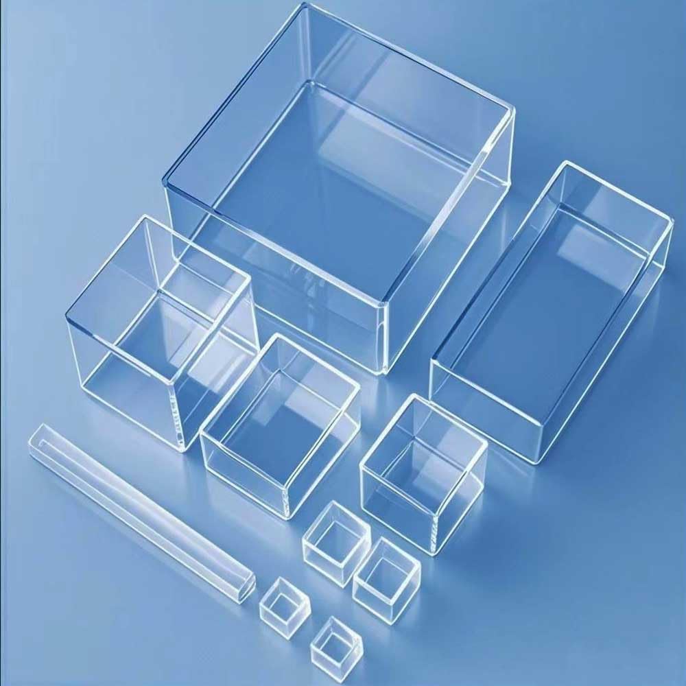 Zestaw naczyń kwadratowych ze szkła kwarcowego – 1 szt. – Idealny do zastosowań laboratoryjnych i hodowlanych(50x50x50mm)