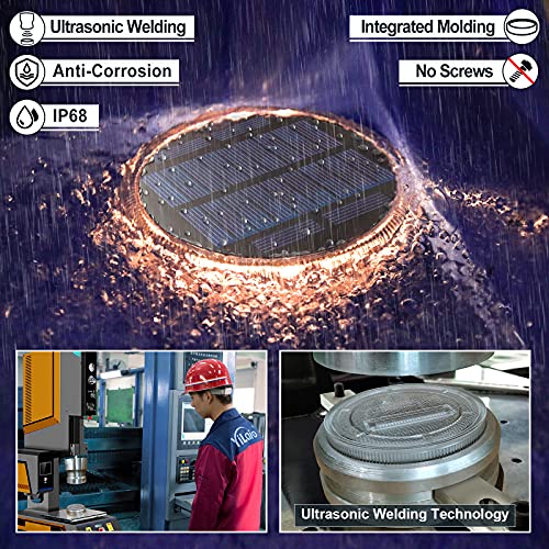 Yilaie Led Solar Deck Lights, Round Step Lights With Waterproof, Auto On/Off Stick On Solor Powered Stair Lights For Outdoor, Garden, Patio, Concrete Pathway,Walkway, Driveway(4 Pack) #TOP2