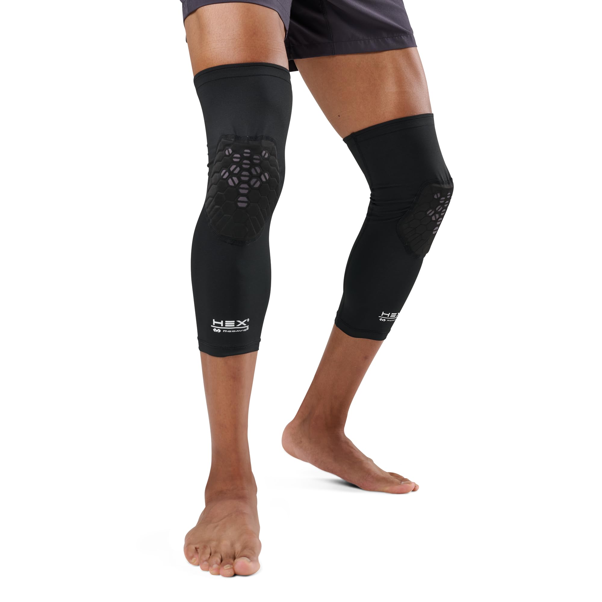 Knee Compression Sleeves: McDavid Hex Knee Pads Compression Leg Sleeve for Basketball, Volleyball, Weightlifting, and More - Pair of Sleeves