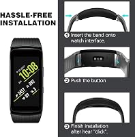 MoKo Szilikon Óraszíj Samsung Gear Fit 2 SM-R360/Fit 2 Pro SM-R365 Okosórához - Fekete Sportpánt Cserekarszíj 7