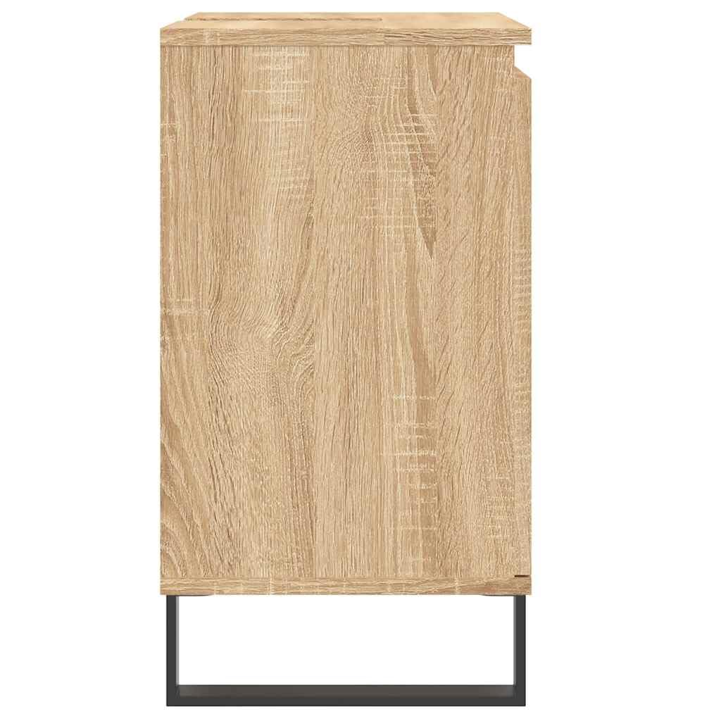 Szafka łazienkowa Sonoma dąb z materiału drewnopochodnego i żelaza, 58 x 33 x 60 cm, 1 półka z 2 drzwiami, dużo miejsca do przechowywania mebli łazienkowych i mebli łazienkowych w toalecie