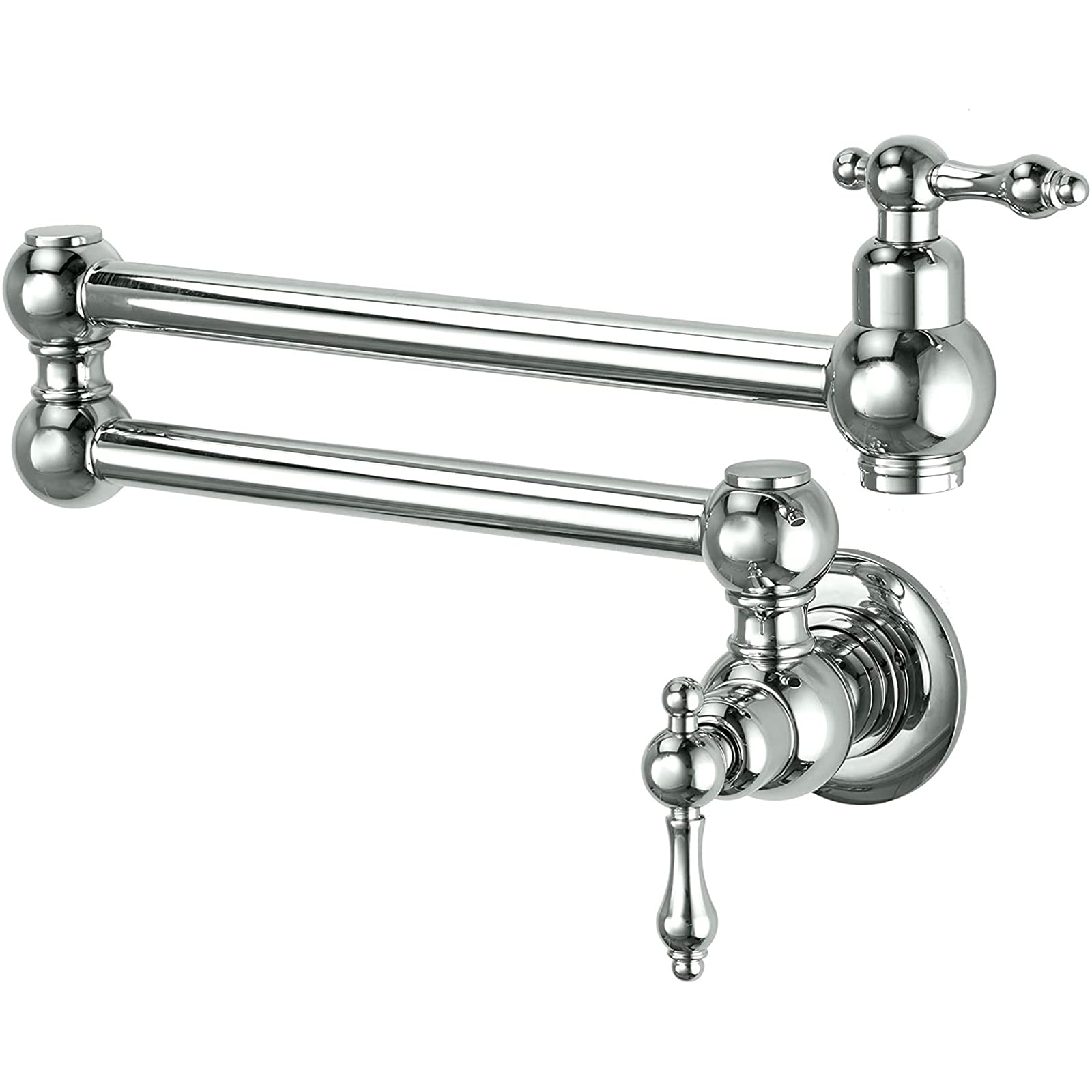 Yjyjy B Wall Mounted Rass Pot Filler Faucet With Double Joint Swing Arms 2 Handles Kitchen Cold Water Faucet